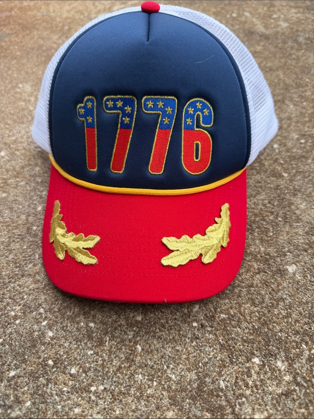 Adult 1776 Trucker Hat - Navy, Red & Gold. NWOT